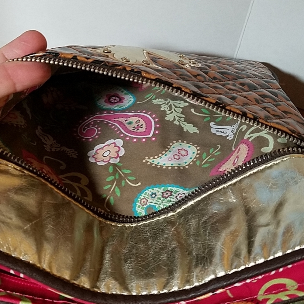 Crossbody Leopard Print Cross Metallic Purse - image 4